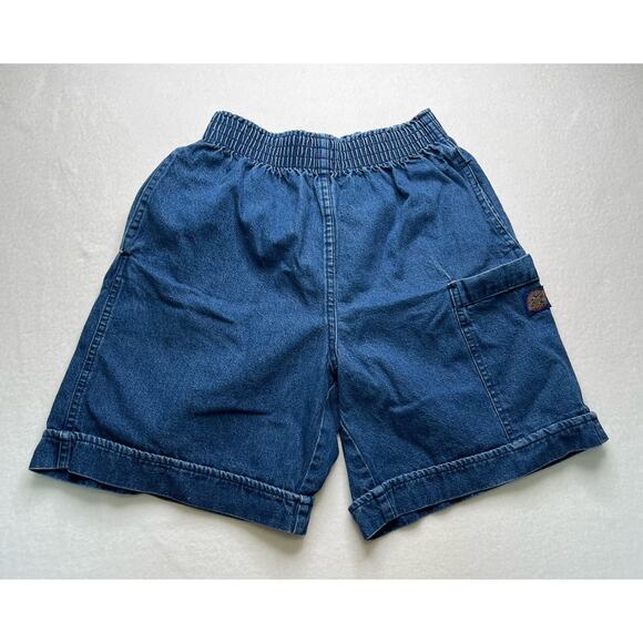 Vintage 90s Y2k Cherokee Denim Mom Shorts Cuffed Size 6 Elastic Waist High‎ Rise - Picture 1 of 12